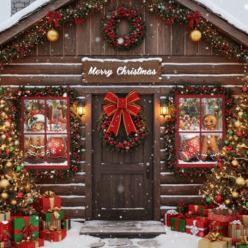 Christmas Gingerbread Man Curtain Set - 4 Piece Holiday Window Decor - Variation: Gingerbread Man