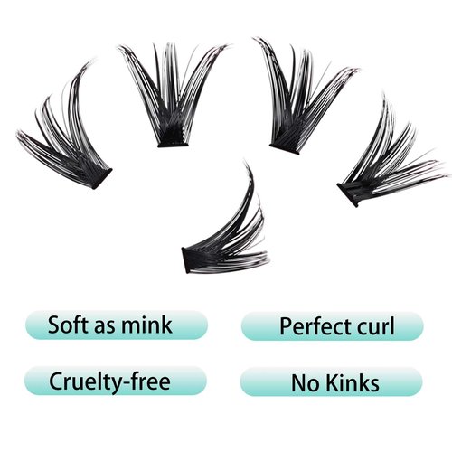 Cluster Lashes Individual Lashes14-18mm D Curl Natural Look Mixed Tray 80D DIY Eyelash Extension Volume Lash Clusters Eyelashes Long 0.07 Individual Lash Extensions (80D-0.07D-14-18)