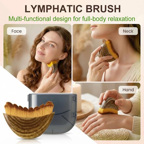 2 Pcs Lymphatic Contour Face Brush for Sculpting, Contour Face Brush for Lymphatic Drainage, Lymphatic Drainage Massager – Anti-Puffiness, Relieve Fatigue, Improves Skin Glow(2-Pack)