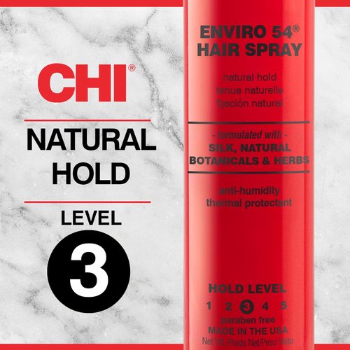 CHI Enviro 54 Hairspray - Firm Hold Lightweight Spray for Secure Hairstyles | Sulfate & Paraben-Free, 2.6 Oz
