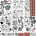 Halloween Temporary Tattoos Joker Style2 - 22 Sheets Face & Costume Body Art