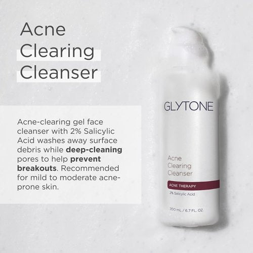 Glytone Acne Clearing Cleanser - 2% Salicylic Acid Face Wash for Oily Skin - 6.7 fl oz