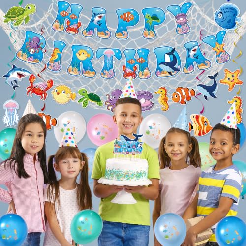 Ocean Birthday Party Decorations Kit for Boys and Girls - Undersea Theme