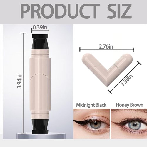 Skiennix Foldable Eyeliner Stamp - Quick Dry, Smudge-Proof Liquid Liner for Effortless Makeup (Black)