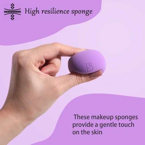 BS-MALL Makeup Sponge Set 6 Pcs – Premium for Flawless Foundation, Powder & Blush Application
