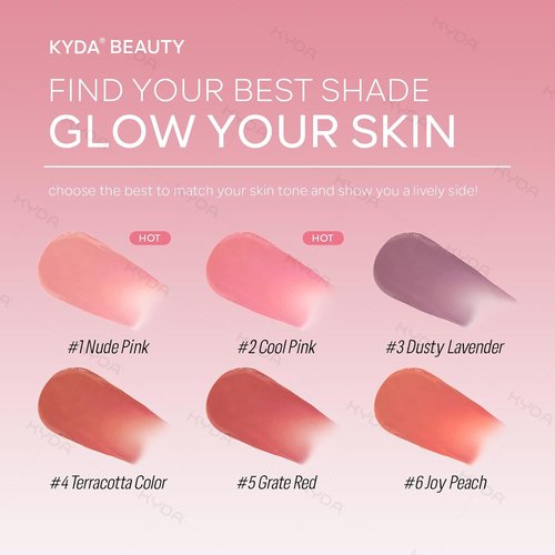 KYDA Liquid Blush - High Pigment Matte Tinted Cream for Cheeks | Long-Lasting Dewy Finish in Nude Pink