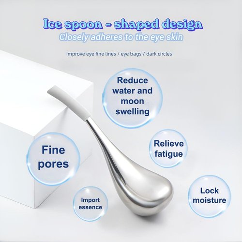 BIOESTHE Ice Globes for Face & Eyes, Unbreakable Stainless Steel Cryo Sticks for Beauty Routines, Facials Cold Roller Cooling Globes for Puffiness, Wrinkles, Dark Circles, Headaches(White)