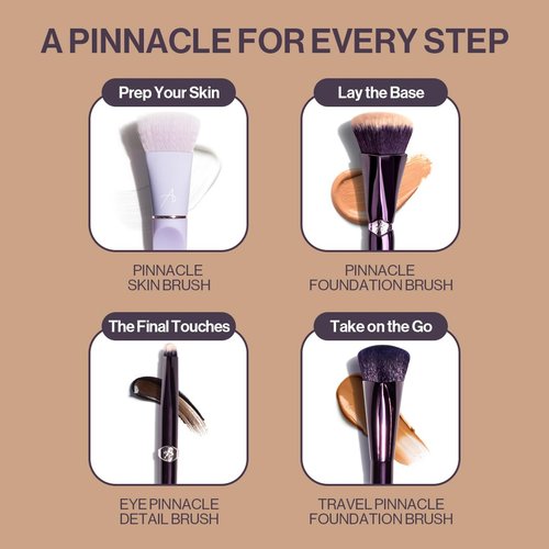 Anisa Beauty Travel Pinnacle Foundation Brush | Compact, Vegan-Friendly, High-Density Brush for Seamless Foundation Application. Ideal for Liquid, Cream, and Powder Makeup | Portable & Travel-Friendly