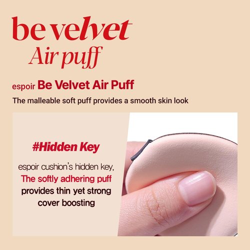 Espoir Be Velvet Air Puff 5ea - Flawless Makeup Sponge Applicator for Liquid Foundation & Powder