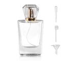 Yerpkefey 100ml/3.4 Oz Glass Spray Bottle Perfume Atomizer,Perfume Travel Refillable Spray Bottle Empty with 3 Kinds of Dispenser (100ml)