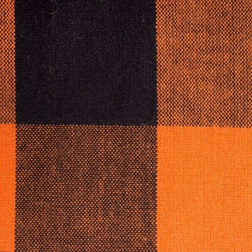 Farmhouse Table Runner 14x72 Inches - Orange & Black Buffalo Check
