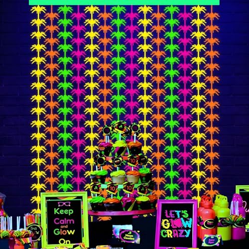 Glow in the Dark Halloween Spider Fringe Curtains - Party Decorations