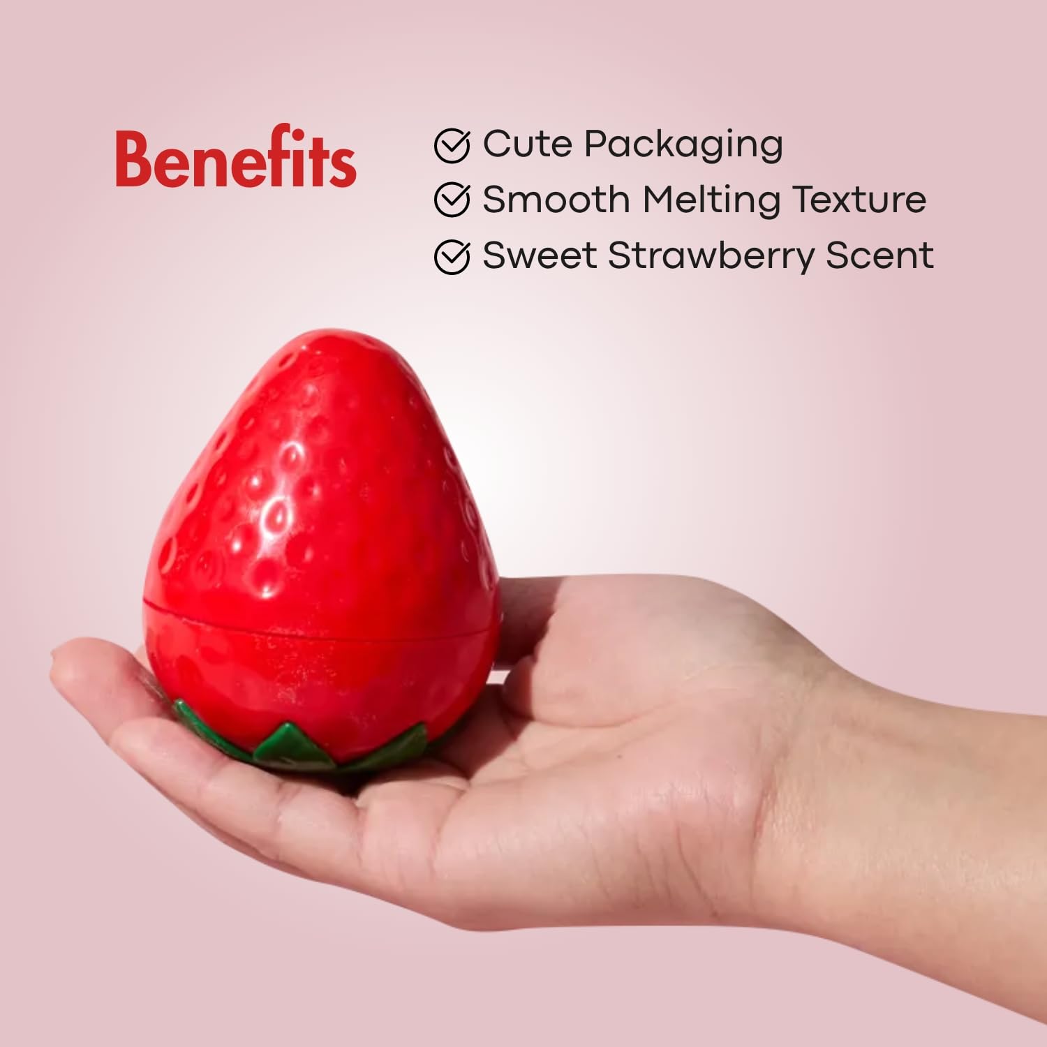 TONYMOLY Strawberry Hand Cream - Lightweight Hydrating Moisturizer with Shea Butter, 1.05 oz