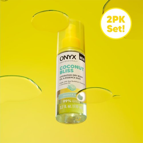 Onyx Professional Hydrating Dry Body Oil - Coconut Bliss | 3.7 Fl Oz, 2-Pack for Soft Skin