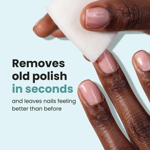 LONDONTOWN Nail Polish Remover Set - Acetone-Free Formula with Gentle Pads | 8 Fl Oz, Conditions Nails & Cuticles