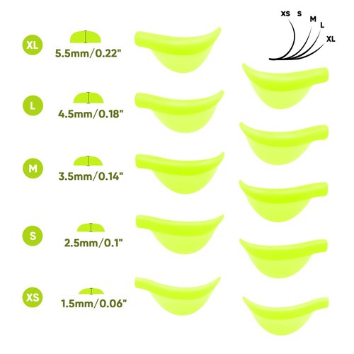 Libeauty Eyelash Lift Shield Lash Perm Pads 10 Pcs Reusable Eyelash Perming Curler Lower Eyelash Pads Lifting Rods