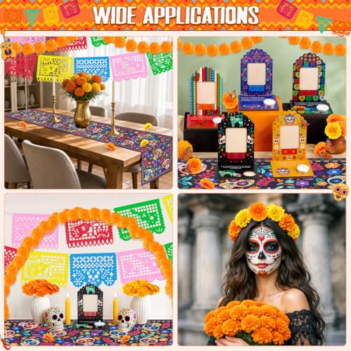 Dia De Los Muertos Picture Frame Set for Ofrenda Altar - Mexican Folk Art Decorations