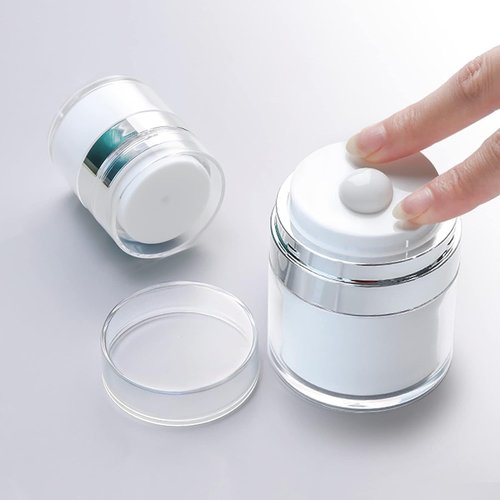 Airless Cosmetic Jar - Refillable Travel Makeup Container for Foundation & Creams | Leak-Proof Design | 1.7 oz