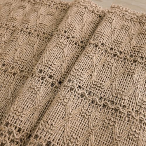 Farmhouse Linen Woven Table Runner 12x48 Inch - Durable Home Decor