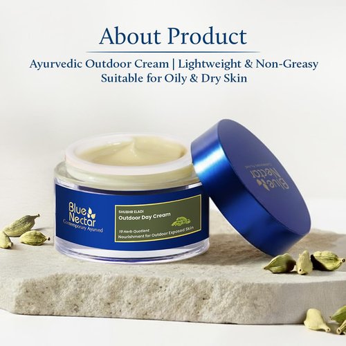 Blue Nectar Eladi Face Moisturizer - Plant-Based Day Cream for All Skin Types | 1.7 Oz, 19 Herbs
