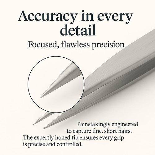 THEMOA Precision Tweezers Set – Stainless Steel Pointed & Slant Tip Tweezers for Eyebrow, Facial Hair, Ingrown Hair, Professional Beauty Tool with Case