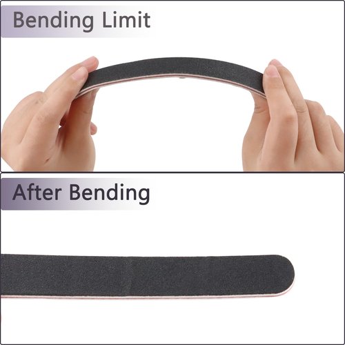 60 Pack Nail Files, Black 100/180 Grit Double Sides Emery Boards Nail File, Reusable Professional Manicure Tool for Home and Salon
