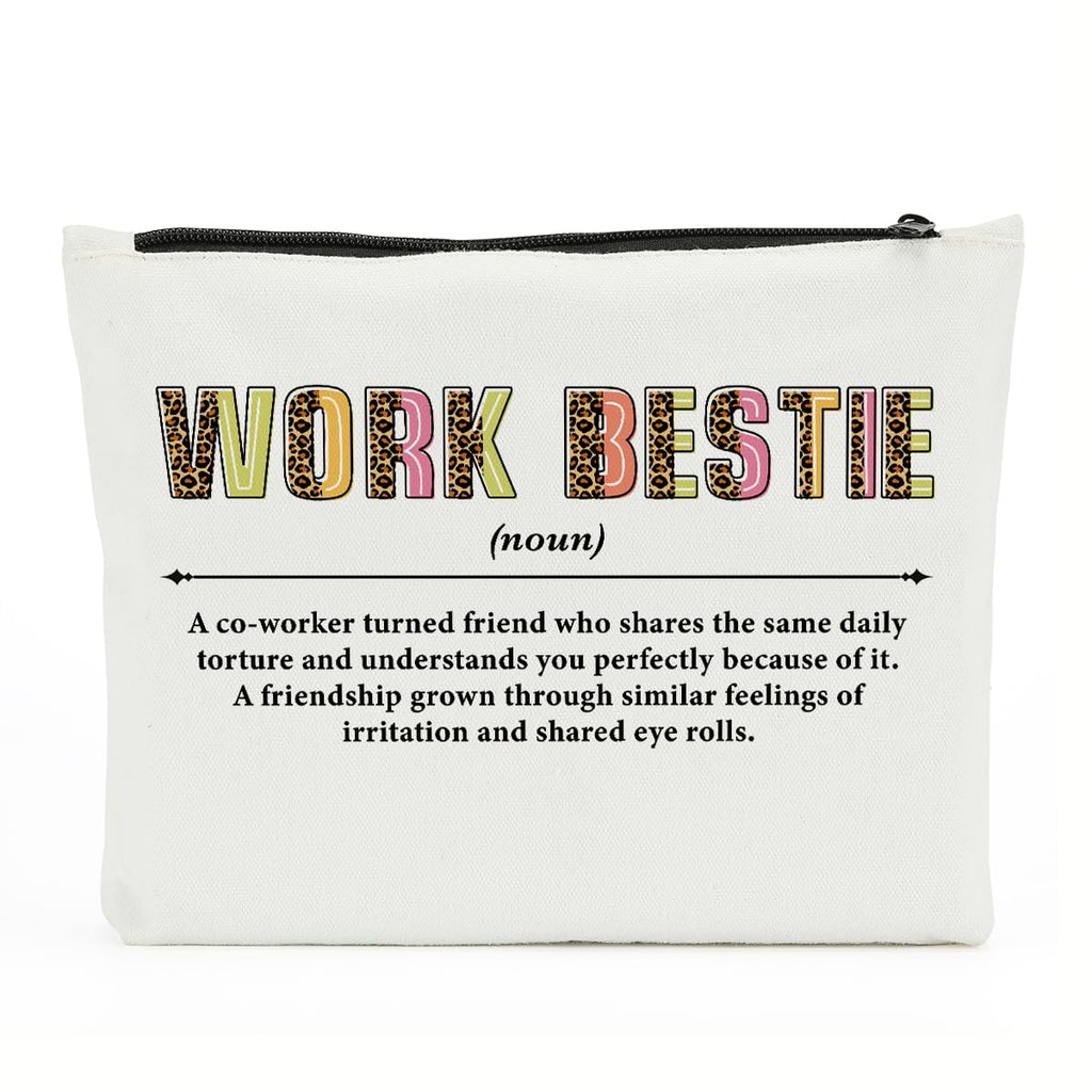 Work Bestie Definition, Work Besties Gifts for Women, Makeup Bag Cosmetic Bag, Bestie Gifts, Friendship Gifts, Birthday Appreciation Thank You Gifts for Women Female BFF Friend Coworker Soul Sister