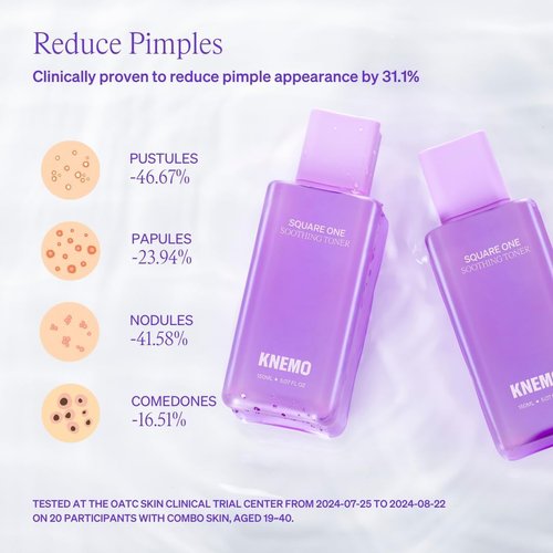 KNEMO Square One Soothing Toner for Sensitive Skin with Calming CICA, Tea Tree, Anti-Sebum, Antioxidants, AHA, PHA, Niacinamide, Vegan, Cooling, Fragrance-Free | 5.07 fl oz ✦ 150ml