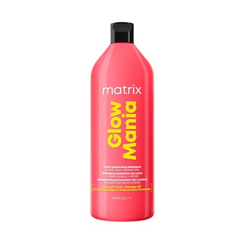 MATRIX Glow Mania Shampoo - Sulfate-Free Formula Enhances Shine & Moisturizes Color-Treated Hair | With Glycolic Acid & Rosehip Oil