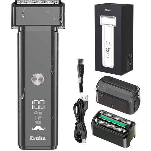 Electric Razor for Men Face,2 Adjustable Speeds Foil Shavers for Men for Beard/Face Beard Trimmer Waterproof Wet & Dry with 3 Floating Blade LED Display USB-C Fast Rechargeable for Travel Home
