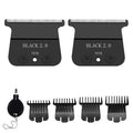 BaBylissPRO 707B Replacement Blades - 2 Pack with 4 Guards for FX787 & FX726 Trimmers | Black