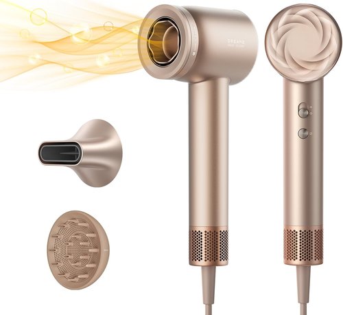 Dreame Glory Mix High-Speed Hair Dryer - Dual Voltage, 3 Magnetic Nozzles, Customized Fragrant Drying, Gold