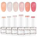 Nicedeco Hema Free Cruelty Free Vegan Jelly Gel Nail Polish, High Gloss Long Lasting Soak Off LED U V Gel Polish 6 Colors Set 46