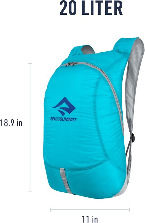 Sea to Summit Ultra-Sil Ultralight Day Pack - 20L Capacity in Atoll Blue for Easy Travel