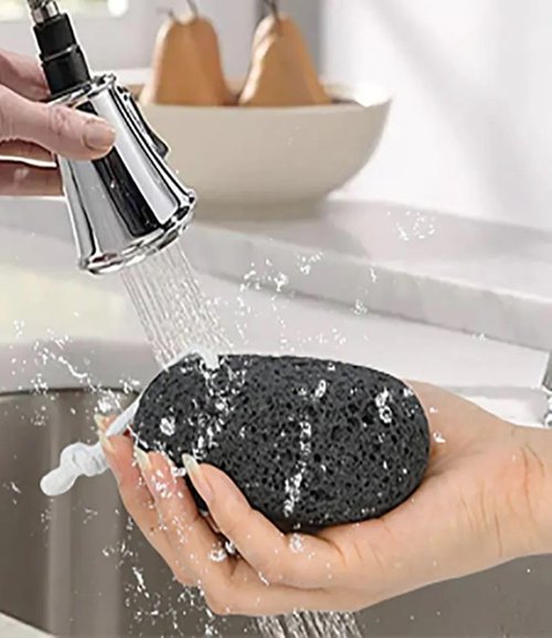 RDRKR 2-Pack Natural Lava Pumice Stone for Feet & Hands – Callus & Corn Remover for Cracked Heels, Hard Dry Skin Exfoliator, Volcanic Foot Scrubber Pedicure Tool (Black)