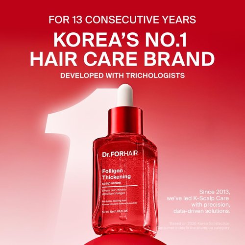 Dr.FORHAIR Folligen Thickening Scalp Serum - Biotin Density Treatment for Thicker, Fuller Hair | 1.7 oz | Korean Haircare