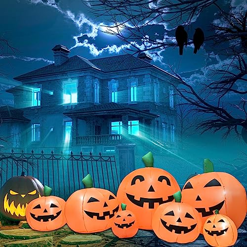 8.5FT Outdoor Halloween Inflatable Pumpkin Decoration with LED Lights, Yard & Garden Decor
