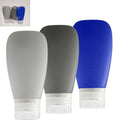 LYOB Leak Proof Silicone (Soft) Refillable Bottles 3oz-90 ml Travel Squeeze Bottles for Toiletries, TSA Size Containers for Lotions, Shampoos, Soaps, Sanitizer (3-Pack) Men or Women