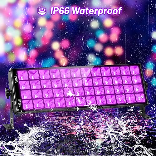 120W Waterproof Black Light for Glow Party Halloween - 2 Pack