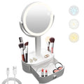 SANYCASA Makeup Mirror with Lights, Lighted Makeup Mirror with Magnification, 80 LED Vanity Mirror with Lights, 3 Color Modes & Stepless Dimming, Shatterp roof & Stable Base