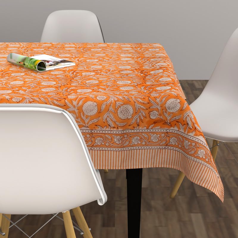 Pomegranate Grove Tablecloth 60x90 Rectangular Cotton Farmhouse Decor - Fall & Holiday