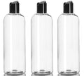 ljdeals 16 oz Clear Plastic Refillable Squeeze Bottles (3 Pack), BPA-Free Empty Travel Containers with Leak-Proof Disc Top Flip Caps for Shampoo, Lotion, Soap, and Creams, made in USA