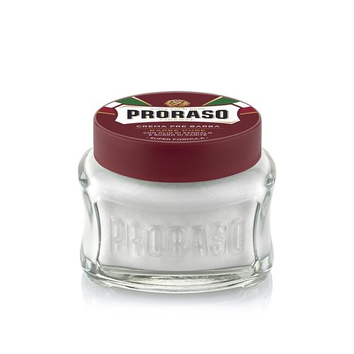 Proraso Pre Shave Conditioning Cream - Sandalwood Oil & Shea Butter - Moisturizing & Nourishing for Coarse or Hard Beards - Premium Italian Pre Shave Cream - 3.6oz