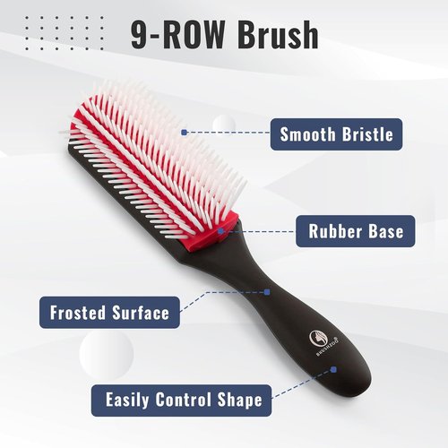 Skiennix Hair Brush Set - Detangler Brush for Natural Curly Hair | Includes Styling Spray Bottle