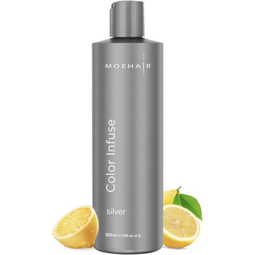 MOEHAIR Color Infuse Silver - 12 Fl. Oz | Purple Toner for Silver, Gray & White Hair | Neutralizes Brassiness