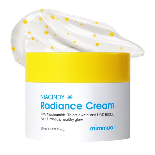 mimmua! NIACINDY Radiance Capsule Cream | Liposomal NAD + 10% Niacinamide +Thioctic Acid | Dark Spot Remover & Anti-Aging Moisturizer | Korean Clinical Formula for Radiant Skin | 50ml / 1.59 FL OZ