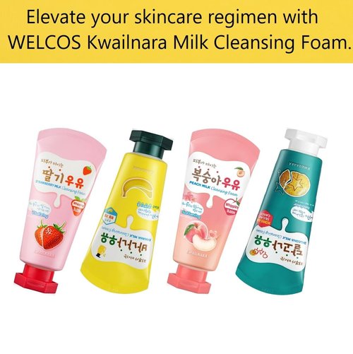 Kwailnara Peach Milk Facial Cleanser (4.06 Fl Oz) – Korean Face Wash for Clear & Glowing Skin | Milk Protein, Royal Jelly & Vitamin-Rich Peach Extract | Creamy Whipped Foam