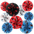 Spider Paper Fans 9 Pcs Birthday Party Hanging Decor - Spider Theme Variation
