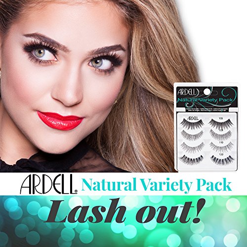 Ardell False Eyelashes Variety Pack - Natural Reusable Strip Lashes 4 Pairs - Best Of