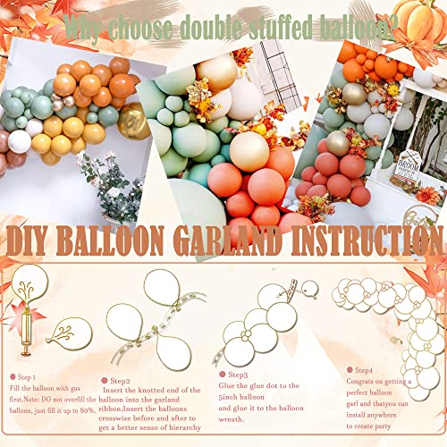 Fall Balloon Arch Kit for Thanksgiving & Autumn Party Decor - 102pcs